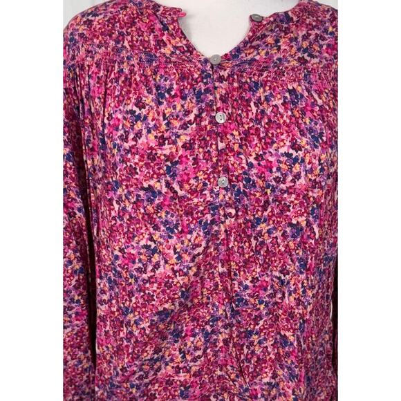 Time and Tru Small 4-6 Pink Floral Top Rayon - Picture 2 of 9